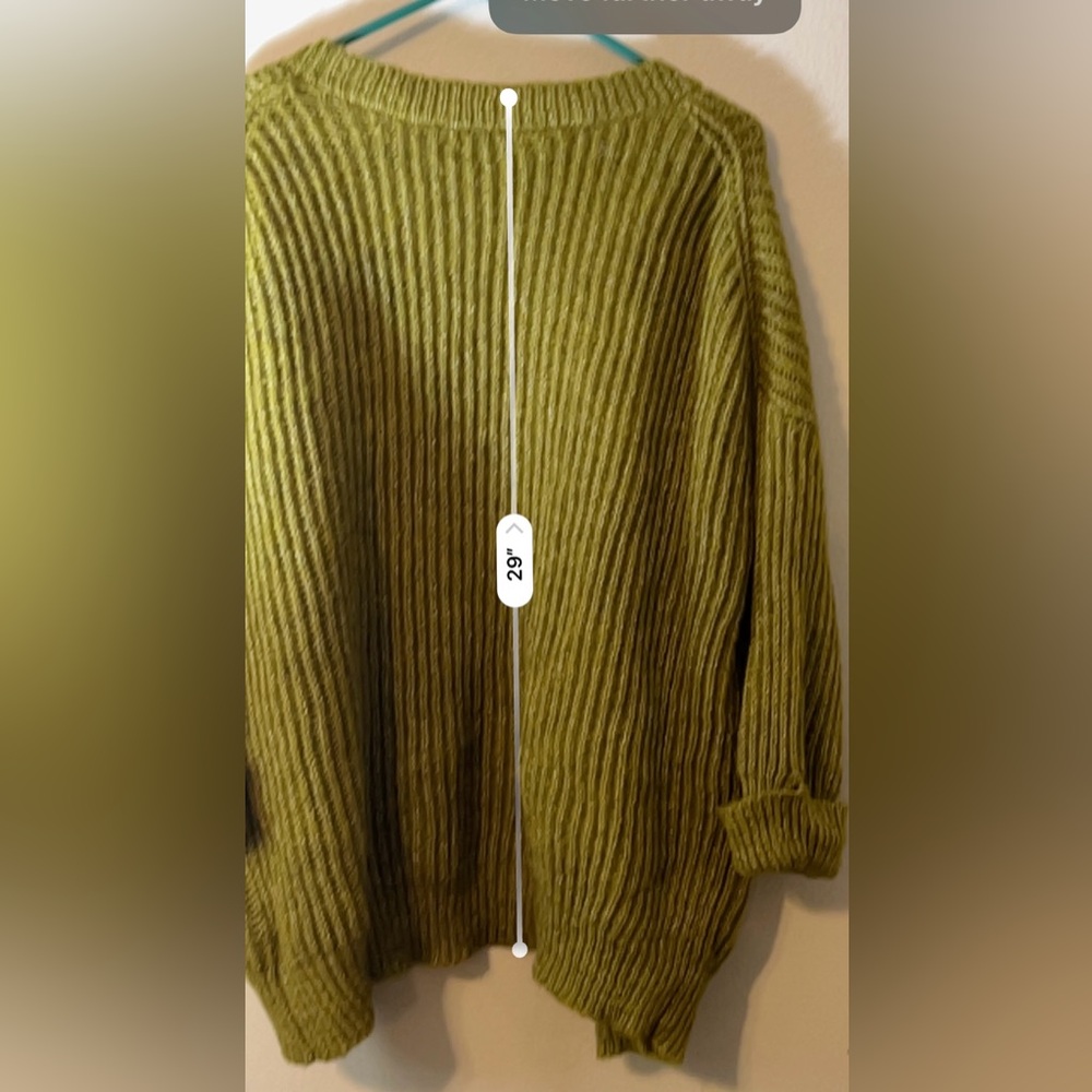 EC: Signature Studio Olive Green Open Sweater Cardigan! Size Medium. - Picture 8 of 9